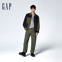 Gap 盖璞 男装2024春季帆布撞色拼接多口袋翻领工装外套夹克876977