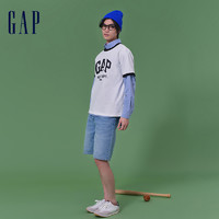 Gap 盖璞 男装2024夏季新款时尚纯棉廓形牛仔短裤宽松百搭休闲裤889900