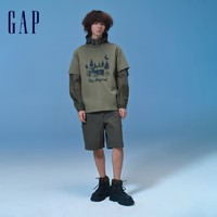 Gap 盖璞 男女装2024夏季新款户外图案logo圆领短袖T恤纯棉上衣877413