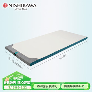 西川（NISHIKAWA）WAVE床垫可折叠可水洗榻榻米家用释压支撑腰部床垫子 100cm*200*6cm