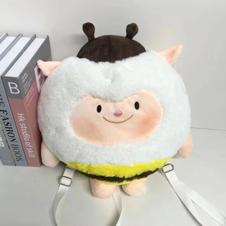 Bestform羊蜜书包dongdong小羊蛋仔派对公仔挂件棉花娃娃蜜蜂羊女 羊蜜蛋仔双肩包 单包