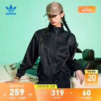 adidas 阿迪达斯 官方三叶草女装宽松运动立领夹克外套HF2111 黑色 34