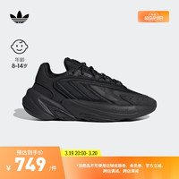 adidas 阿迪达斯 官方三叶草OZELIA J男大童经典运动鞋复古老爹鞋H03131 黑 35.5(215mm)