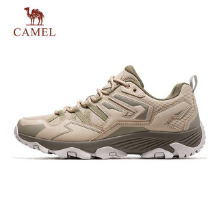 CAMEL 骆驼 登山鞋防滑运动鞋款轻便耐磨越野爬山徒步鞋 F13A097035 米/深榄绿，男 43