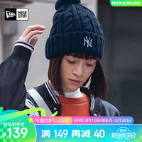 NEW ERA纽亦华男女毛线帽NY刺绣保暖MLB系列休闲潮款针织帽12727789 12727789 均码(56-62cm)