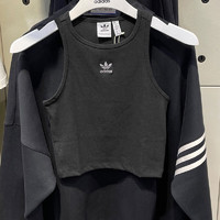 阿迪达斯 （adidas）三叶草背心女装春季训练运动服时尚透气休闲无袖T恤 IJ8251黑色 2XS