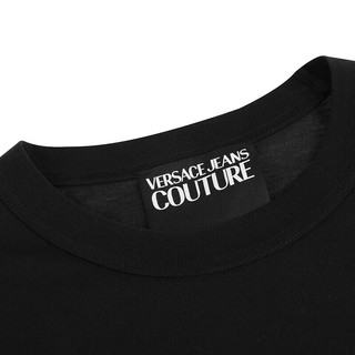 VERSACE JEANS COUTURE范思哲男短袖t恤个性小logo图案T恤 黑色 S(体重110-140斤)