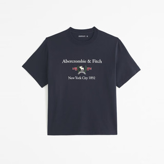 ABERCROMBIE & FITCH男装女装装 24春夏小麋鹿舒适圆领T恤 358443-1 海军蓝 XXL (185/124A)