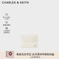 CHARLES&KEITH24春季简约纯色迷你牛皮卡包女SL6-50681124 White白色 3个