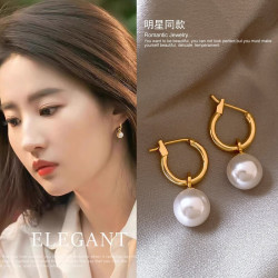 刘亦菲同款白珍珠 耳环