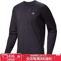 始祖鸟（ARC’TERYX）Rho LT Crew Neck 男装圆领长袖T恤吸湿排汗轻便速干 黑色Black 美码，M适合胸围102cm