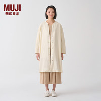 无印良品（MUJI）IDEE 女式 平纹 无领夹克衫 外套 早春 GAD02C4S 米白色 M (155/80A)