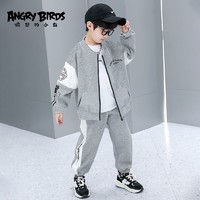 ANGRY BIRDS 愤怒的小鸟 春季儿童运动服拼色运动服棒球服外套卫裤休闲潮服套装