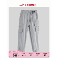 HOLLISTER24春夏时尚百搭工装风束脚裤休闲裤男 KI330-4007 浅灰色 S (175/76A)