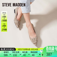 史蒂夫·马登 STEVE MADDEN/思美登真皮绒面低跟浅口单鞋女 TOXIC 灰色 36