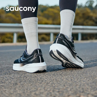 saucony 索康尼 胜利20女缓震跑鞋训练跑步鞋轻便运动鞋黑白37