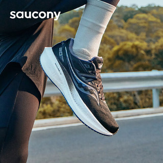 saucony 索康尼 胜利20女缓震跑鞋训练跑步鞋轻便运动鞋黑白37