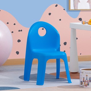 CHAHUA 茶花 儿童凳子靠背凳子塑料卡通儿童椅子加厚型可爱小凳子创意时尚 蓝色1张