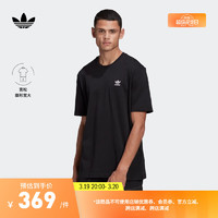 adidas 阿迪达斯 官方三叶草男装休闲舒适宽松运动上衣圆领短袖T恤 黑色 S