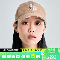 MLB男女纯色软顶棒球帽休闲百搭运动帽3ACP2003N-09SAD-59 纽约大都会队/深沙棕色/大标