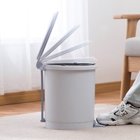 CHAHUA 茶花 厨房垃圾桶家用带盖客厅卫生间创意脚踏式北欧脚踩拉圾筒纸篓 蓝色9.6L
