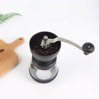 京闖 小型手磨咖啡机家用可水洗玻璃磨豆机便携式手摇咖啡豆研磨机 手摇磨豆机(经典黑)