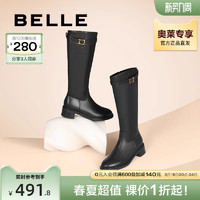 BeLLE 百丽 真皮骑士靴女款冬季女靴新款靴子真皮长筒靴长靴B1021DG2