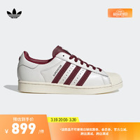 adidas SUPERSTAR贝壳头板鞋男女阿迪达斯三叶草IF1781 白/暗红色 36.5(225mm)