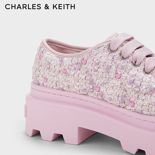 CHARLES&KEITH24春季爱心厚底系带运动鞋CK1-70900506 粉红色Pink 37