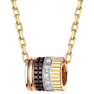 BOUCHERON 宝诗龙 QUATRE CLASSIQUE EDITION 系列 JPN00692 四圈圆环18K金钻石项链 0.17克拉