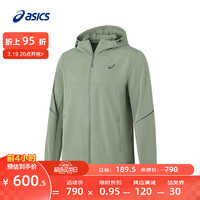 亚瑟士ASICS男子运动夹克反光跑步时尚百搭舒适运动上衣 2011D070-001 军绿色 XL