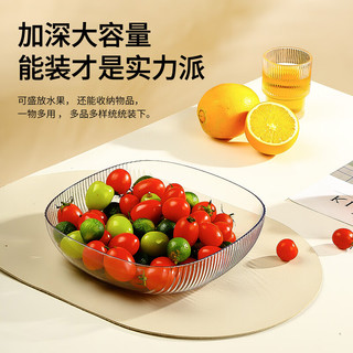 彩致（CAIZHI）水果盘家用简约干果盘客厅点心盘零食糖果收纳盘透明白色 CZ6612 简约水果盘 透明白