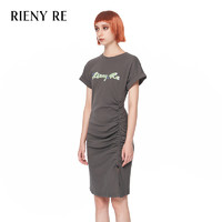 MAXRIENY RIENYRE连衣裙2023新款女质感高级感夏季短袖收腰茶歇法式性感裙