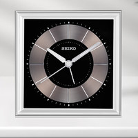 SEIKO 精工 日本精工时钟家用钟表办公室小座钟简约木制卧室学生闹钟时尚台钟