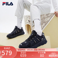 FILA 斐乐 TREK满天星老爹鞋男鞋新款休闲鞋时尚复古运动鞋跑鞋 F12M211129FCB-鱼子灰/黑 44.5