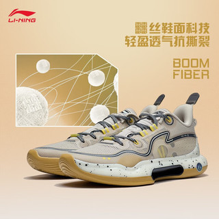 LI-NING 李宁 驭帅EVOLUTION LOW丨篮球鞋男鞋冰爽减震稳定实战鞋ABAS161 燕麦灰-5 44