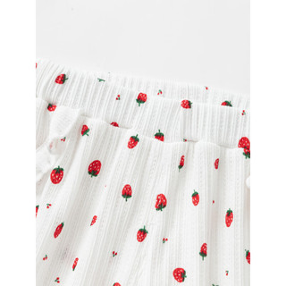 巴拉巴拉婴儿裤子宝宝短裤女童薄款夏装外穿时尚洋气甜美清新可爱 白红色调00316 100cm