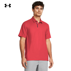 UNDER ARMOUR 安德玛 UNDERARMOUR）春夏Tour Tips男子高尔夫运动短袖Polo衫1385128 生机红814 L