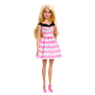 芭比（Barbie）新年女孩玩具过家家玩具-芭比65周年简约庆典娃娃HTH66
