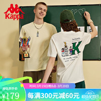 Kappa 卡帕 短袖新款男女T恤休闲圆领半袖夏 韩国白-012 M