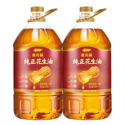 金龙鱼压榨一级纯正花生油4l2桶家用烹饪炒菜纯食用植物花生油