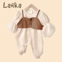 兰咖小熊 婴儿衣服春装新生儿女宝宝连体衣 59cm(0-3个月宝宝)