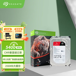 SEAGATE 希捷 NAS硬盘 6TB 256MB 5400转 CMR垂直 网络存储 SATA 希捷酷狼 机械硬盘 数据恢复服务 3.5英寸