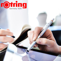 rOtring 红环 800+金属自动铅笔黑色0.5 0.7mm可按动电容触控笔学生考试绘图专用