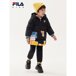 FILA X Tetris斐乐童装儿童羽绒服冬男小童保暖羽绒外套 传奇蓝-NV 110