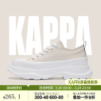 KAPPA卡帕女鞋帆布鞋子女2024春季厚底增高百搭板鞋轻便运动休闲鞋 鹭羽白 39