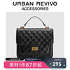 URBAN REVIVO2024春季女士法式高级感菱格背包UAWB40053 黑色