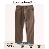 ABERCROMBIE & FITCH男装 24春美式运动风修身休闲宽松深棕色牛仔裤 342158-1 深棕色水洗 30/32 (180/76A)