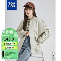 唐狮 TONLION棒球服女2024春装针织净色百搭外套 苍色 S