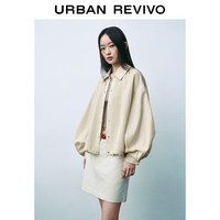 UR2024夏季女装都市通勤气质风超宽松西装外套UWU140026 米白 S